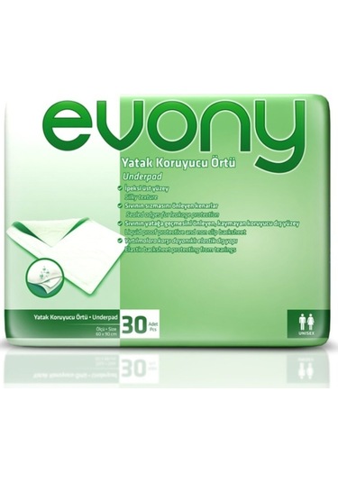 Evony 60 x 90 CM Yatak Koruyucu Örtü 30'lu