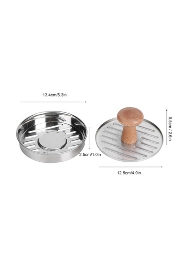 Konesam 304 Paslanmaz Çelik Hamburger Presi - Anti Yapışkan, Ergonomik Kolu İle Tam Dışar Hamburger Pişirme Aleti Diğer