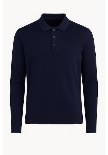 Simenti Regular Polo Yaka Düğmeli Erkek Triko - 7422 Lacivert