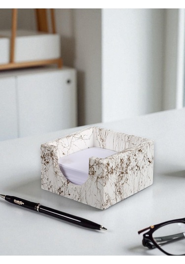 Bloknotluk El Yapımı Beton Bloknotluk 10x10 Cm Mermer Desen