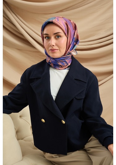 Silk Home Twill İpek Eşarp 11480-75 Saks, Pudra Vizon, Tozpembe, Gül Kurusu, Somon