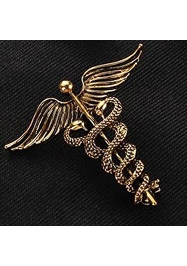 Eski Altın Melek Kanatları Broş Moda Retro Erkekler Rozeti Yaka Pin Yüksek Kaliteli Alaşım Yılan Broş Giyim Aksesuarları Hediyeler Çok Renkli