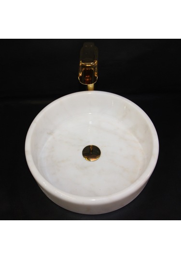 Afyon Kristal Beyaz Silindir Lavabo