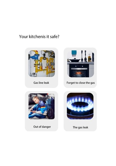 Moly Yunboo Evde Kullanıma Uygun Kablosuz Gaz Sızıntı Algılayıcı - Beyaz, 433mhz, Otomatik Gaz Kesme, 70db Alarm, Hata Kendi Kontrolü