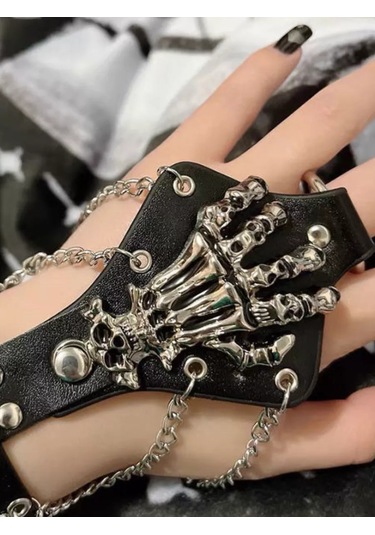 Tevdı Kainiş Ucu Ve Halka İle Kolyesiz Bileklik Gotik Tarz Hediye 198497939 Siyah