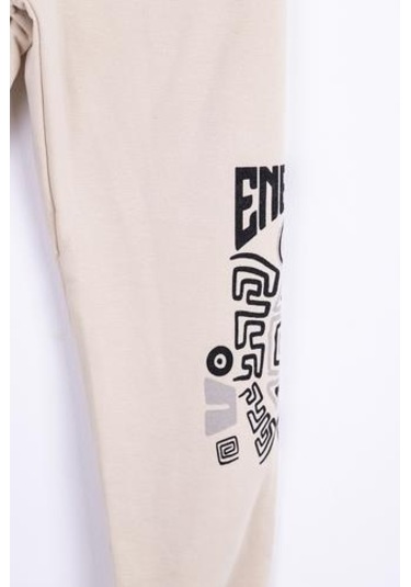 Erkek Çocuk Beli Paçası Lastikli Energy Pantolon-13023-bej