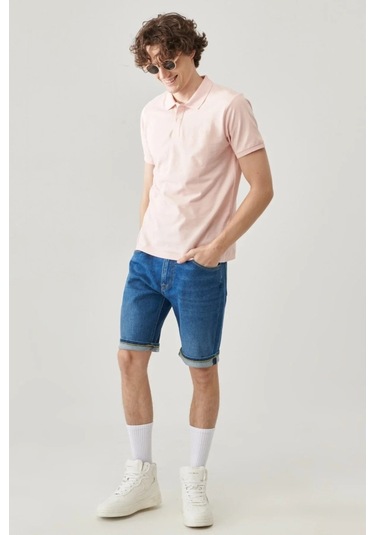 Lee Erkek Pembe Polo Yaka Tişört Pembe