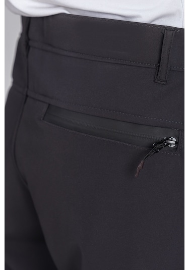 Erkek Suya Ve Rüzgara Dayanıklı Softshell Outdoor Pantolon Siyah