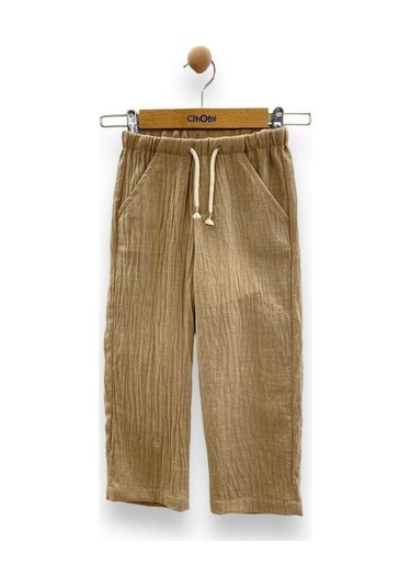 Çikoby Erkek Çocuk Keten Pantolon-14561 Bej