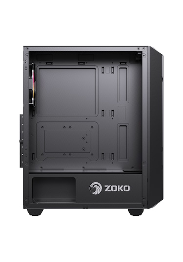 Zoko Hunter 4x12 CM ARGB Fan Mesh Panel Temperli Cam Bilgisayar Kasası Siyah