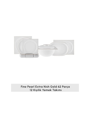 Karaca  Red Carpet Collection Fine Pearl Extra Nish 62 Parça 12 Kişilik Yemek Takımı Gold