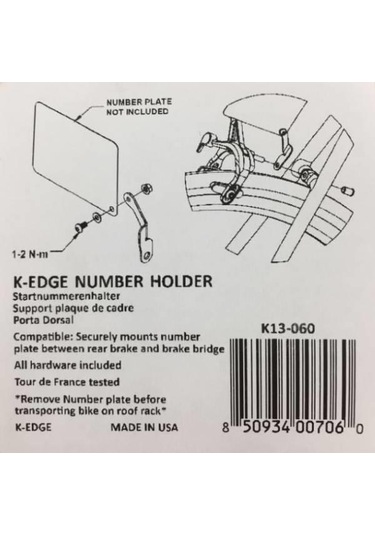 K-Edge Profesyonel Plaka - Numara Tutucu Gri