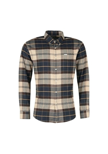 Barbour Hogside Tartan Regular Gömlek Tn63 Autumn Dress Krem - Siyah