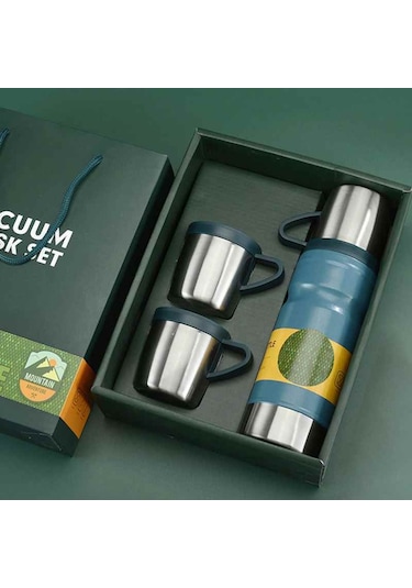 Kapris Çelik 3lü Termos Seti 680 Ml Mavi Kap-290 Mavi