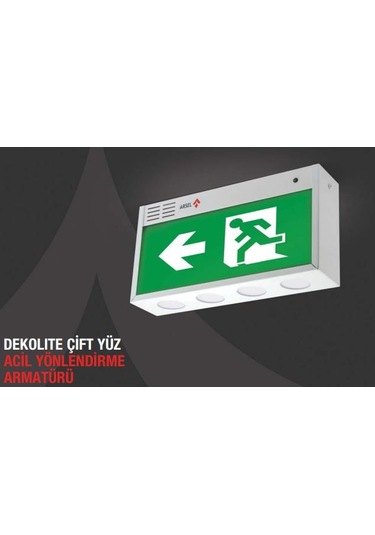 Arsel Dekolite Z Serisi Çift Yüzlü AE-3123-L Acil Çıkış Yönlendirme Armatürü Kesintide 180 Dak. Yanan 500 Lümen LED