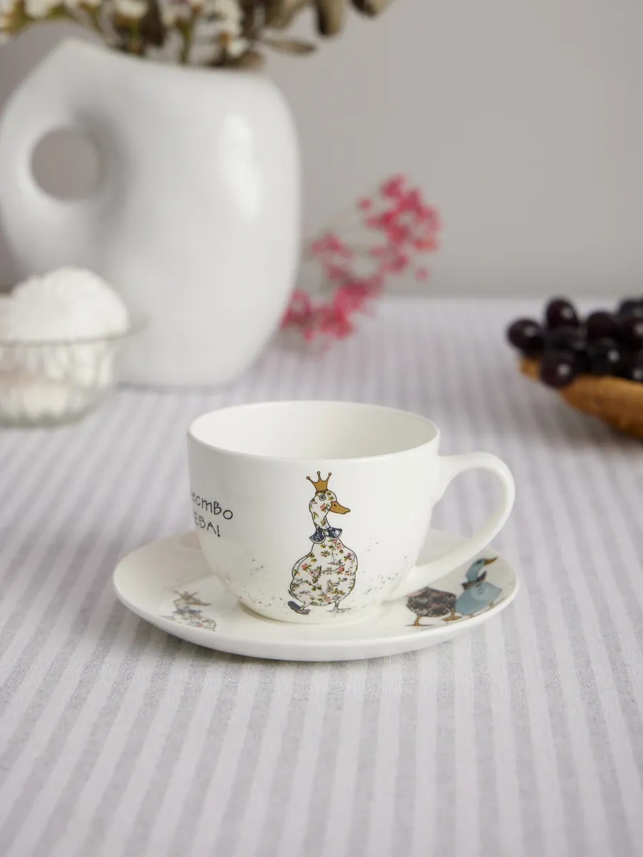 Lefard Hediye Porselen Çay Takımı "family Farm" 300 Ml 254560973 Beyaz