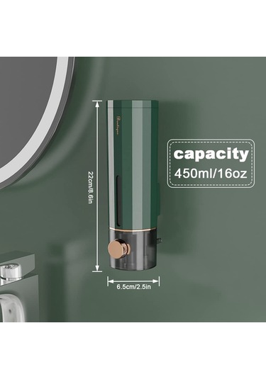 Xun Sıvı Sabunluk Duvara Montaj 450ml/15oz, Lüks Duş El Şeffaf