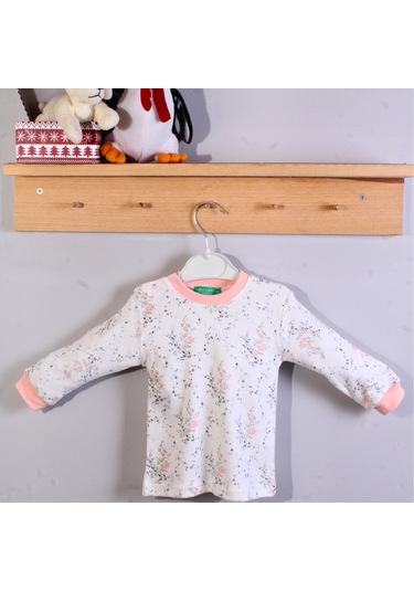 Çiçek Desenli Kız Bebek Pijama Eşofman Takımı Pembe Pembe