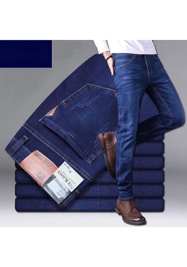2025 Yaz Yeni Erkek Kot Pantolonları Mavi 008