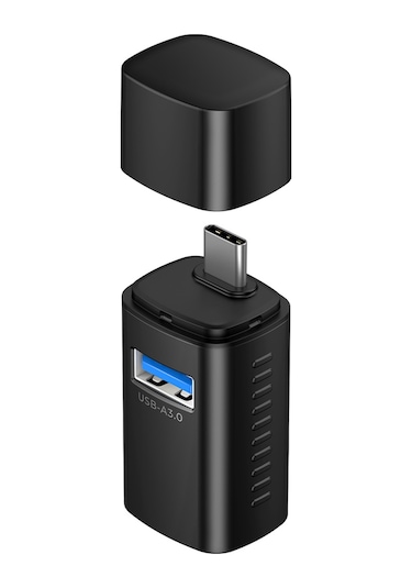 Wizard 3-In-1 Type-C To Usb-A Otg Çevirici Dönüştürücü Adaptör 1*Usb-A 3.0 Ve 2.Usb-A 2.0 Siyah