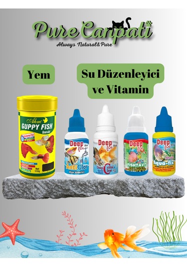 Tropikal Balık Yemi,su Düzenleyici Ve Vitamin Seti