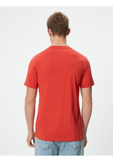 Koton Basic Tişört Dar Kesim Kısa Kollu Bisiklet Yaka Pamuklu Kırmızı 4sam10546hk Kırmızı