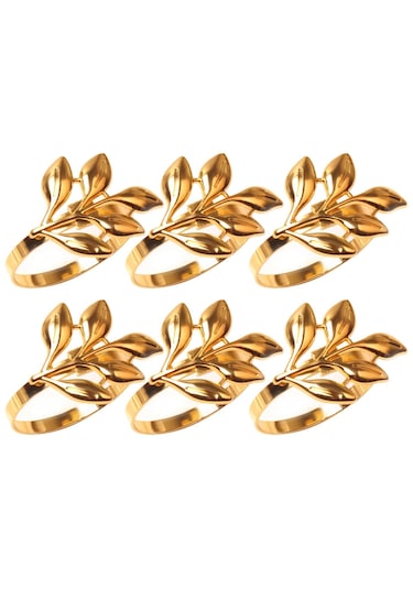 Homyl Narin Peçetelik Peçete Halkaları Parti Süs Için Altın Altın