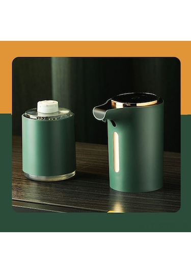 Symbee Otomatik Köpük Sabunluk - Çocuklar İçin Dokunmasız Banyo & Mutfak Kullanımı Yeşil Koyu Yeşil