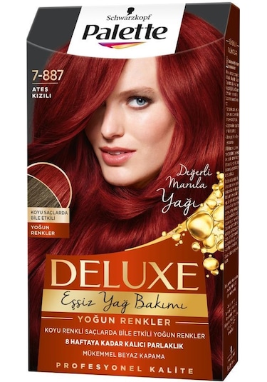 Palette Deluxe Yoğun Renkler 7 - 887 Ateş Kızılı X 2 Adet Saç Boyas