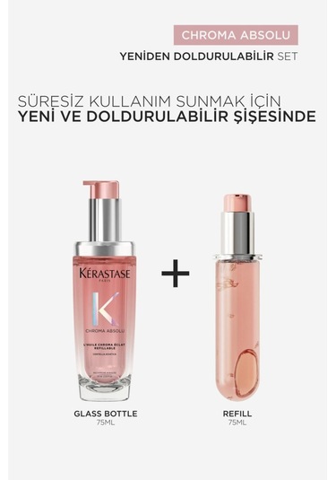 Kerastase Chroma Absolu L'huile Chroma Eclat Boyalı Saçlar Için Yedek Şişe Bakım Yağı 75 Ml