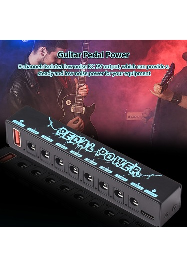 Suofeng Metal Gövde, 8 Kanallı Usb Çıkışlı Taşınabilir Gitar Efekt Pedalı Güç Kaynağı