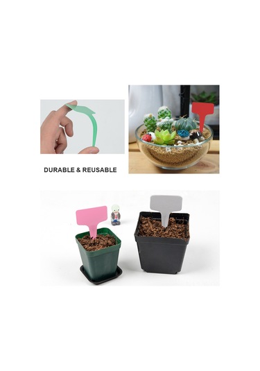 Neevoyu Siyah T Şekilli Bitki Etiketleri 100 Adet - Dayanıklı Pp Plastik - Su Geçirmez - Çimlene Kolay - Bahçe Ve Saksı Bitkileri İçin