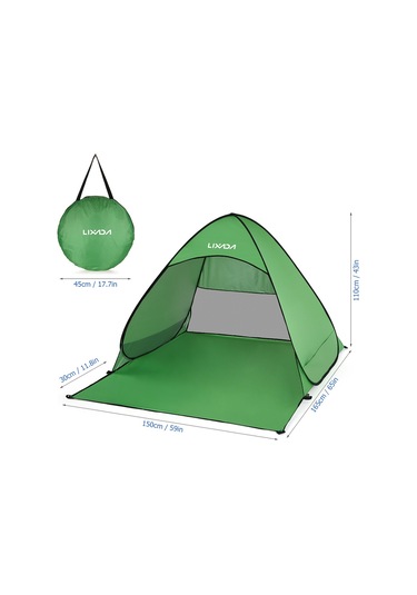 Lixada-otomatik Anında Açılır Plaj Çadırı Hafif Dış Y6911gr-2 Yeşil