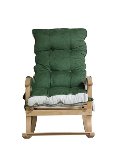 Mobildeco Sultan Lüx Yesıl Krem Ahşap Çift Renkli /cepli Sallanan Ceviz