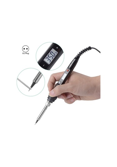 Sones 908s 80w Lcd Termostat Lehimleme Demiri Sabit Sıcaklık Lehimleme Demiri, Fiş Tipi: Ab Fişi Siyah