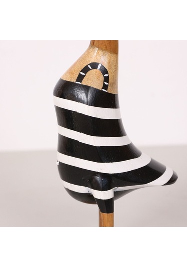 Çizgili Ördek El Oyması Teak Gövde 34x14x13 Cm