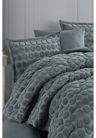 Nordqueen Wellsoft Jakarlı Tek Kişilik Uyku Seti Perle Gri