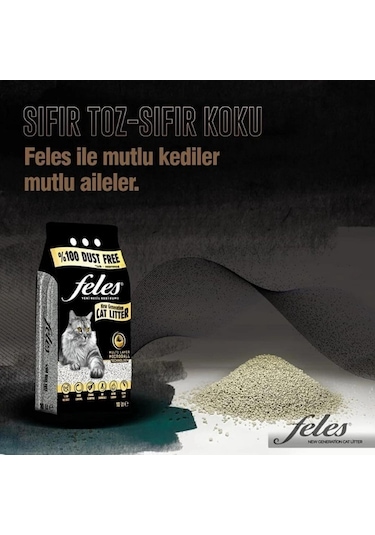 Feles Tozsuz Topaklaşan Kedi Kumu 3 x 10 L