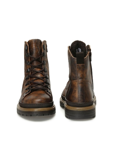 Lumberjack Kahve Hakiki Deri Fermuarlı Comfort Casual Bot Kahve