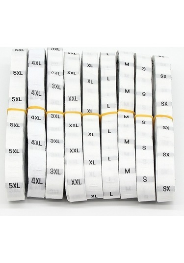 Novahub 3.2x1.2cm Polyester Giyim Etiketleri 380 Adet, Beyaz, Xxxxxl / 5xl