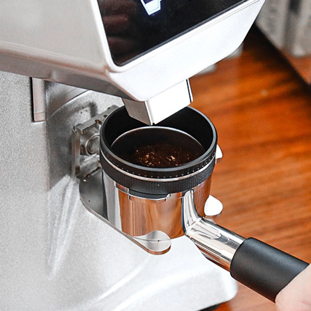 Kangvka Alüminyum Kahve Toz Toplayıcı Halka - 6 Mıknatıslı Tutma, Kaymaz Diamond Dokusu, 58mm Gümüş, Delonghi/breville Uyumlu Gümüş