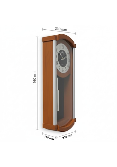 Eastar Dekoratif Duvar Saati 56 x 25 CM Kahverengi