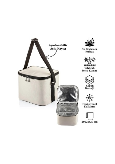 Ns Reliable Kamp Piknik Termal Soğutucu Yalıtımlı Buzluk Termos Çanta - 920 Krem