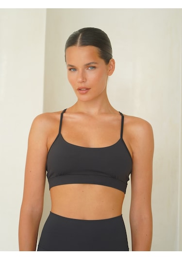 Fold Kaplı Spor Siyah Crop Siyah