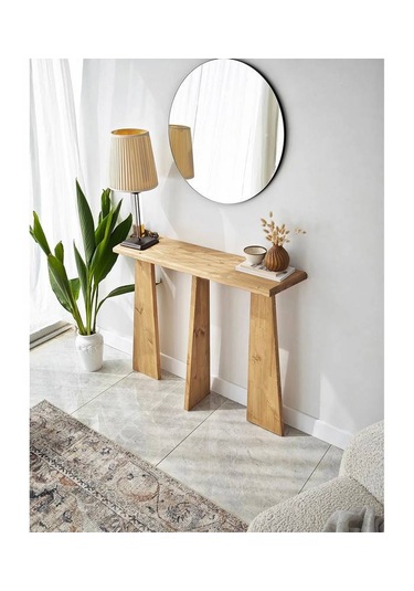 Ela Wood Working Cleopatra Masif Ağaç Dresuar 100cm Açık Meşe