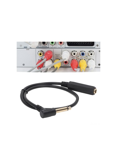 Ximistore9 0.5m Uzunlukta 6.35mm Mono 90 Açı Erkekden Dişeye Mikrofon/gitar Ses Transfer Kablosu - Etkili Aktarım, Dayanıklı Malzeme