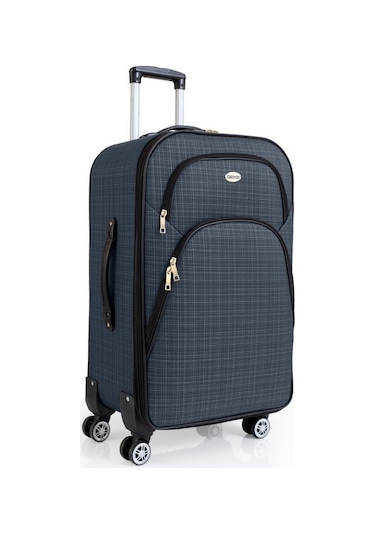 Gedox Orta Boy 4 Teker Kumaş Valiz Lacivert 1081 Lacivert