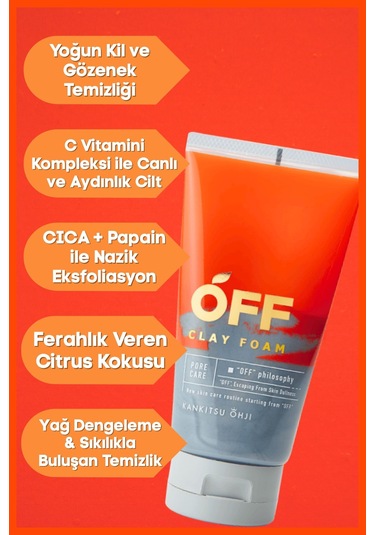Cosmetex Roland Kankitsu Ohji Off Arındırıcı Kil Özlü Yüz Temizleme Köpüğü
