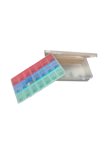 İkisi Birarada 21+1 Bölmeli Yazısız Saklama Kutusu 21cmx12cm