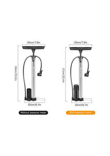 Suofeng Hızlı Ve Güvenli Bisiklet Pompası, Schrader & Presta Vana Uyumlu, 160 Psı, Paslanmaz Çelik, Siyah